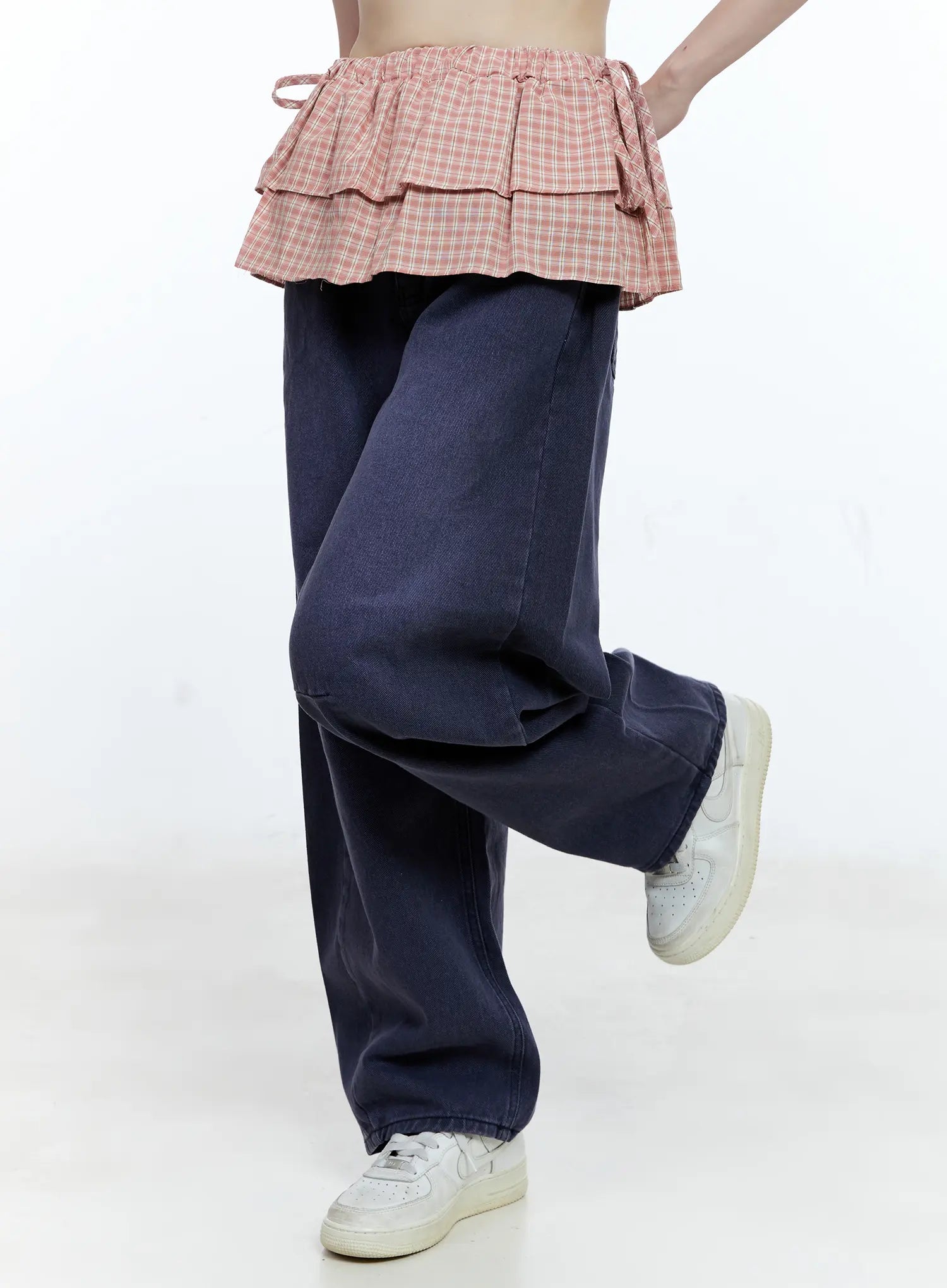 Plaid Layered Wrap Mini Skirt CG507