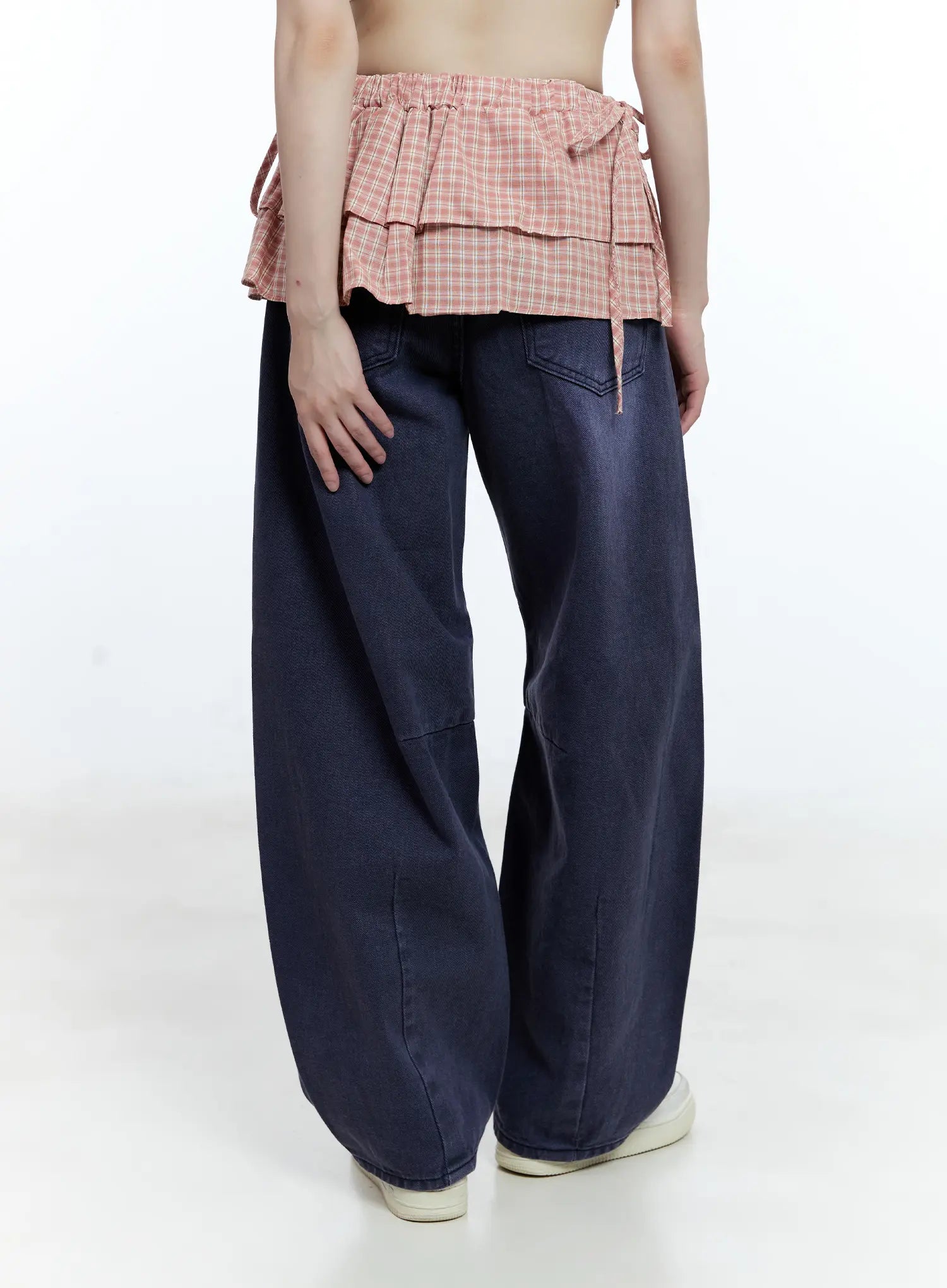 Plaid Layered Wrap Mini Skirt CG507