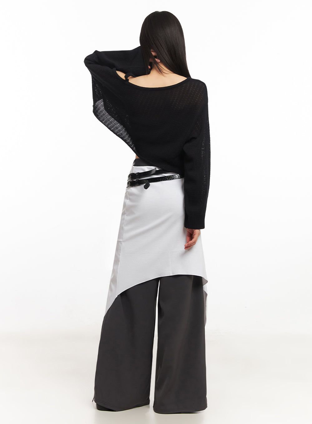 Ruffle Asymmetric Flare Mini Skirt IY502