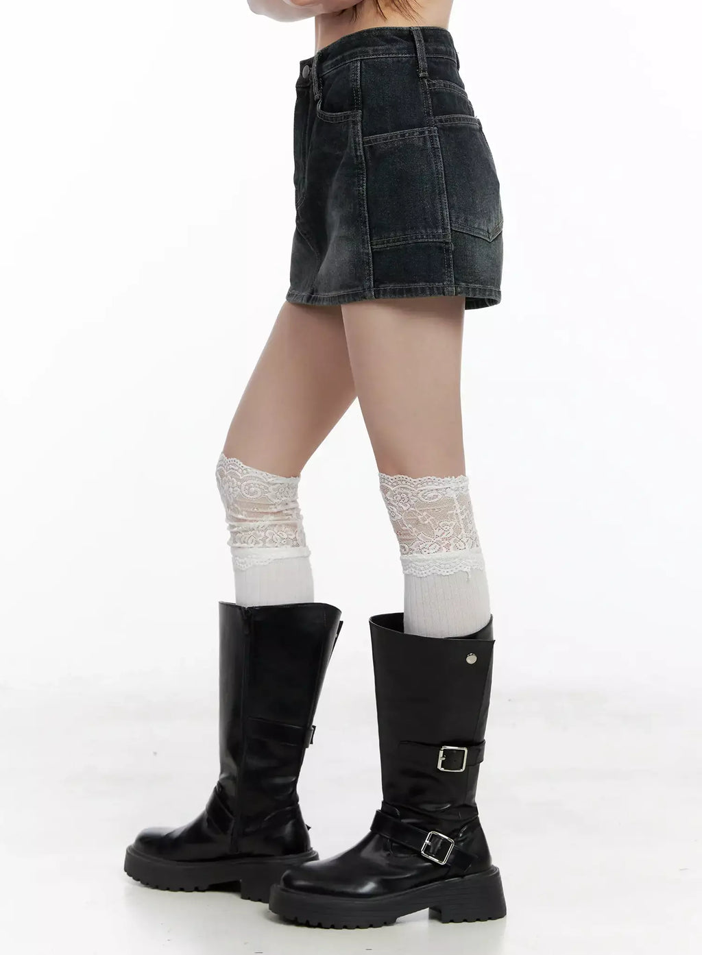 Vintage Wash Denim Mini Skirt IL531