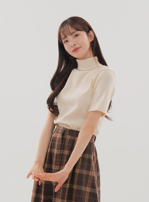 Check Pattern Maxi Skirt B1801