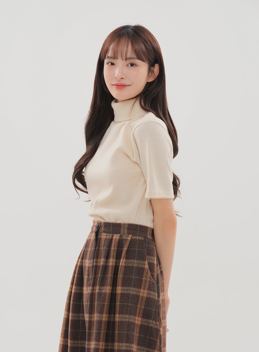 Check Pattern Maxi Skirt B1801