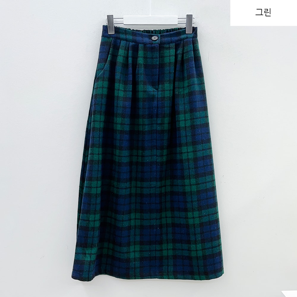 Check Pattern Maxi Skirt B1801